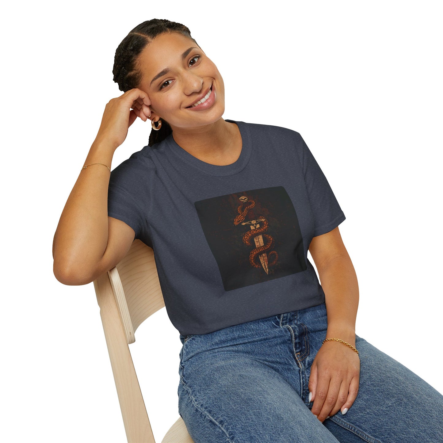 Venom & Virtue T-Shirt — Gothic Snake and Dagger