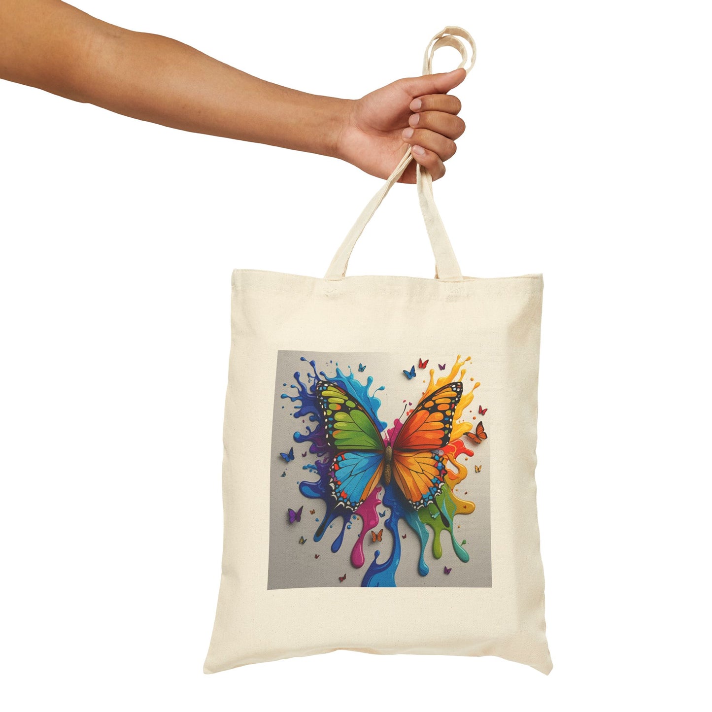Wings of Colour - Butterfly Canvas Tote Bag in Neutral