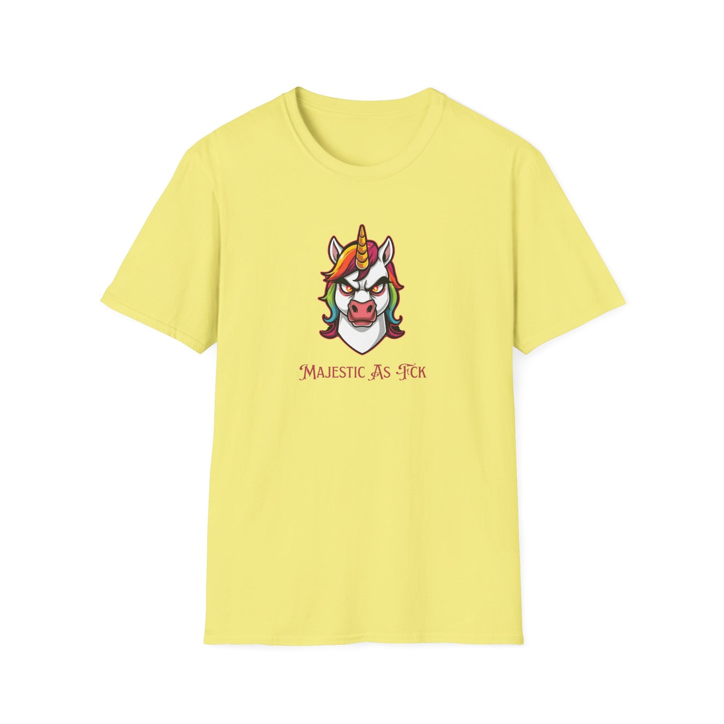 Majestic As Fck Unicorn T-Shirt – Angry Neon Rainbow Unicorn Tee