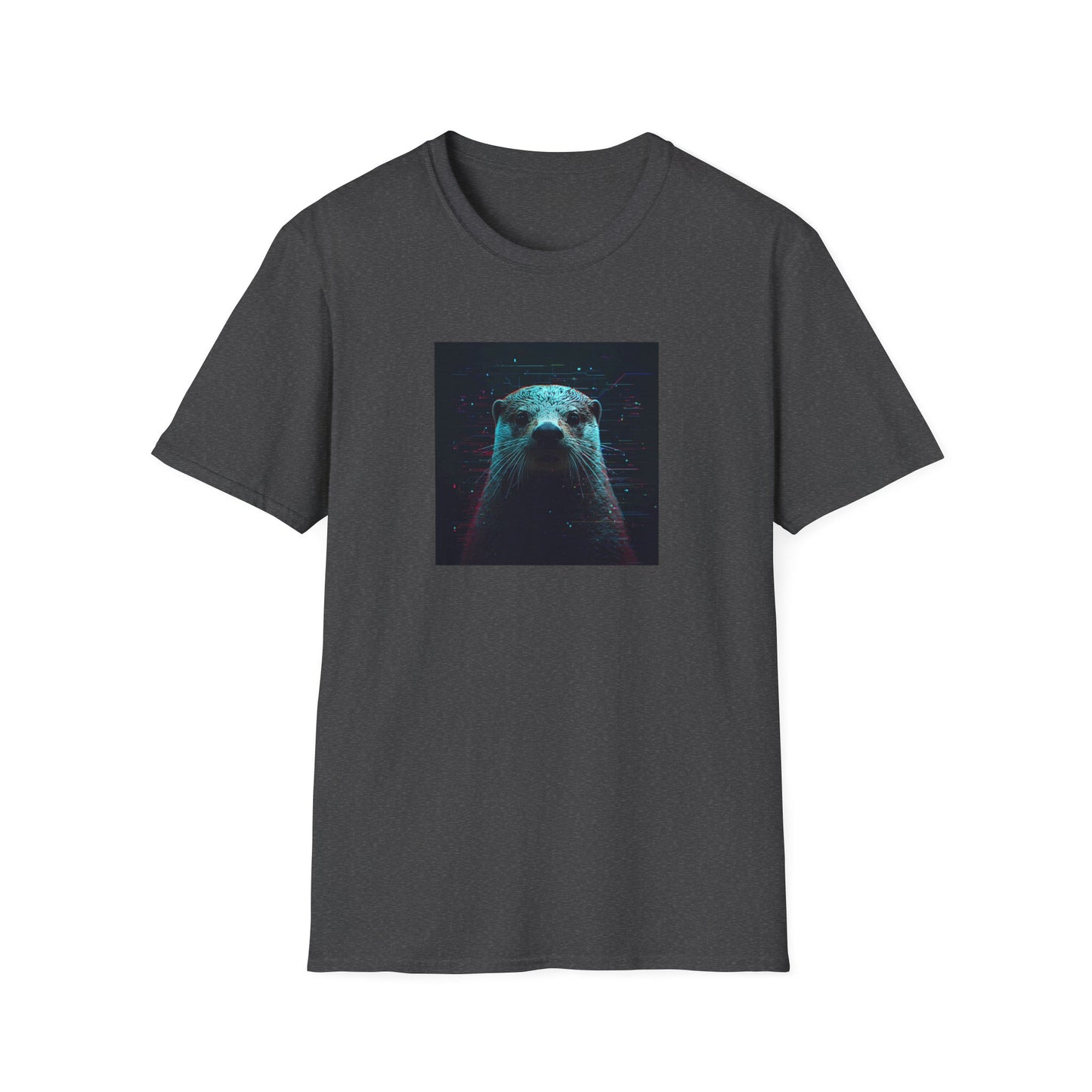 Pixellated Otter — Otterly Retro Gamer Tee in Dark Heather