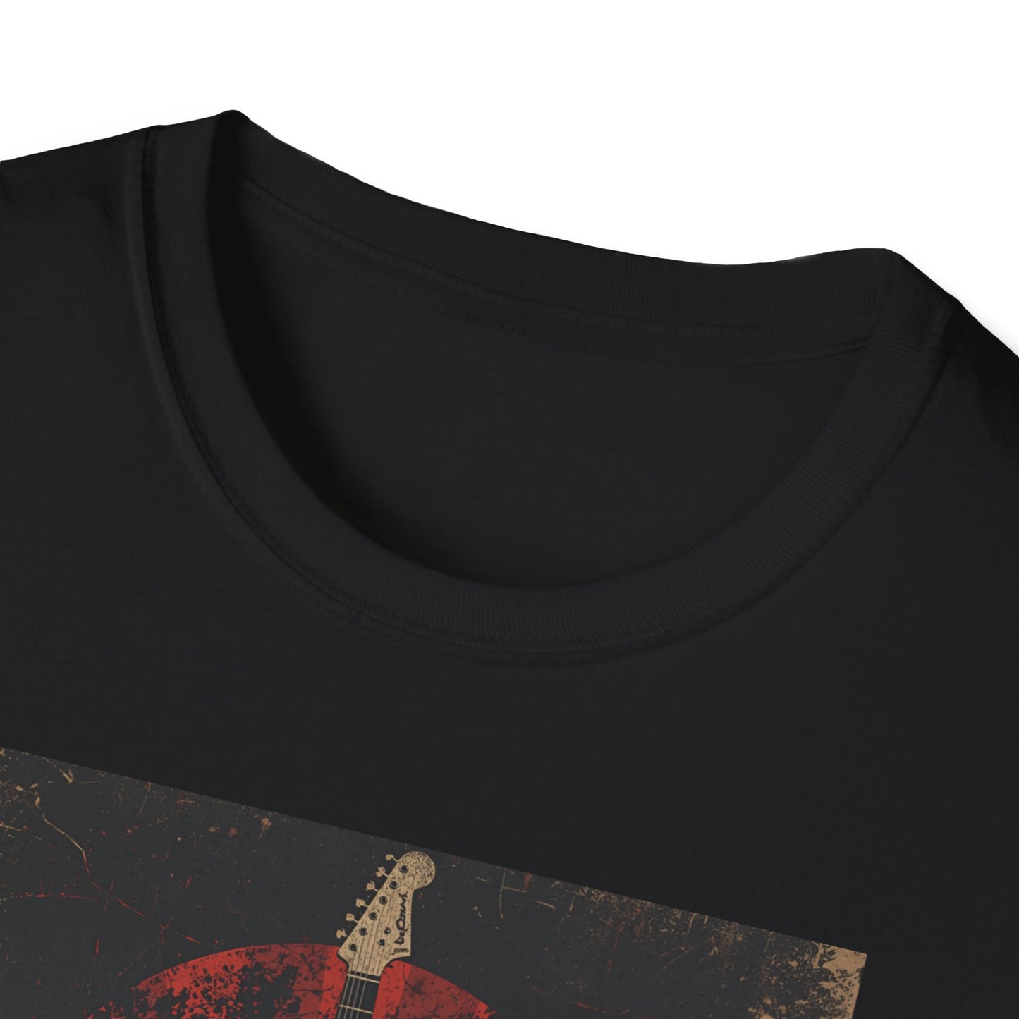 Rise of Sound - Vintage Guitar Sun Tee in Black - Neckline
