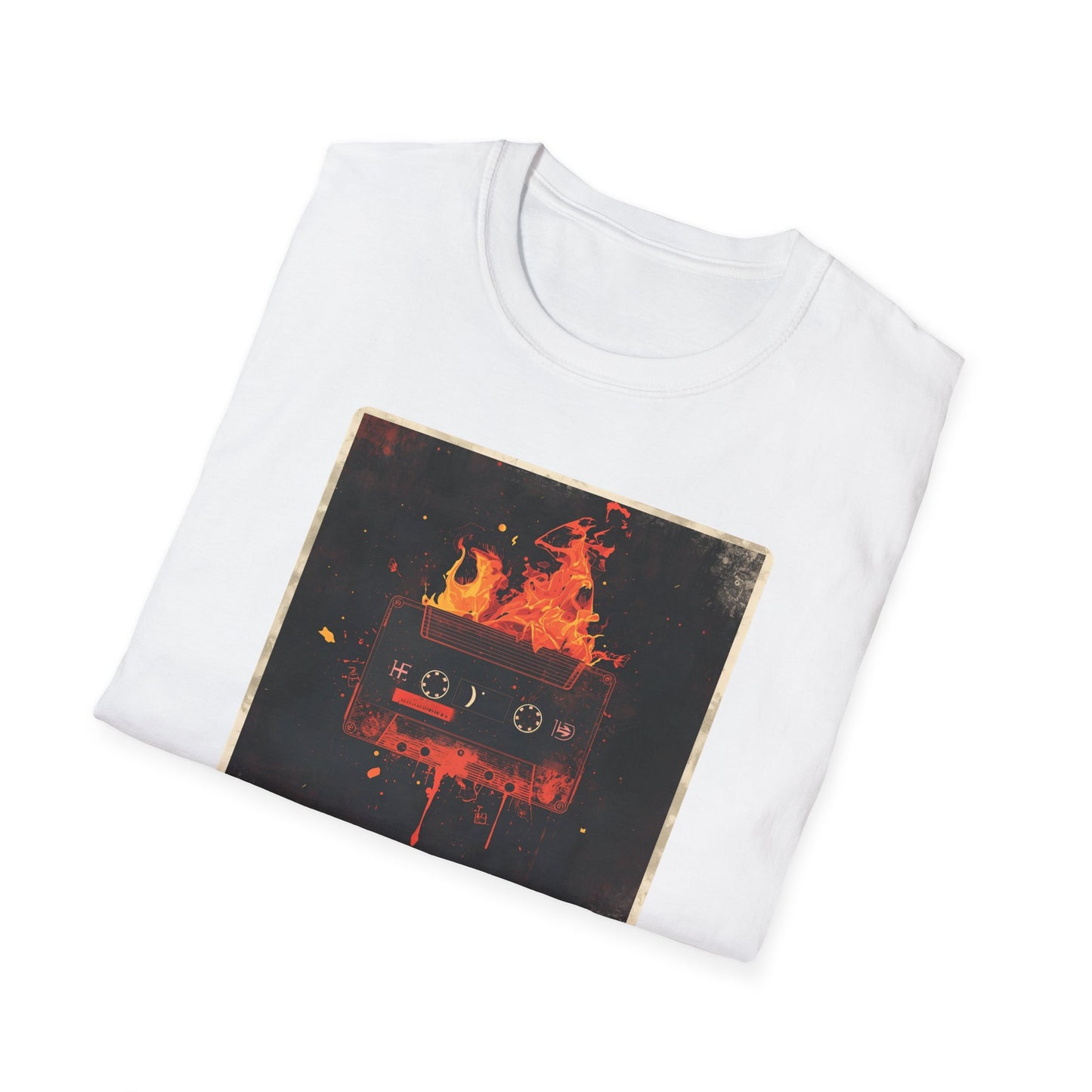 Burning Mixtape Memories - Vintage Cassette Fire T-Shirt