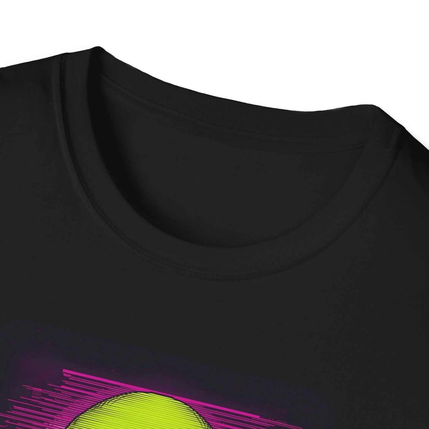 Game Over Retro Gamer Tee - Pixellated Skull in Black - Neckline
