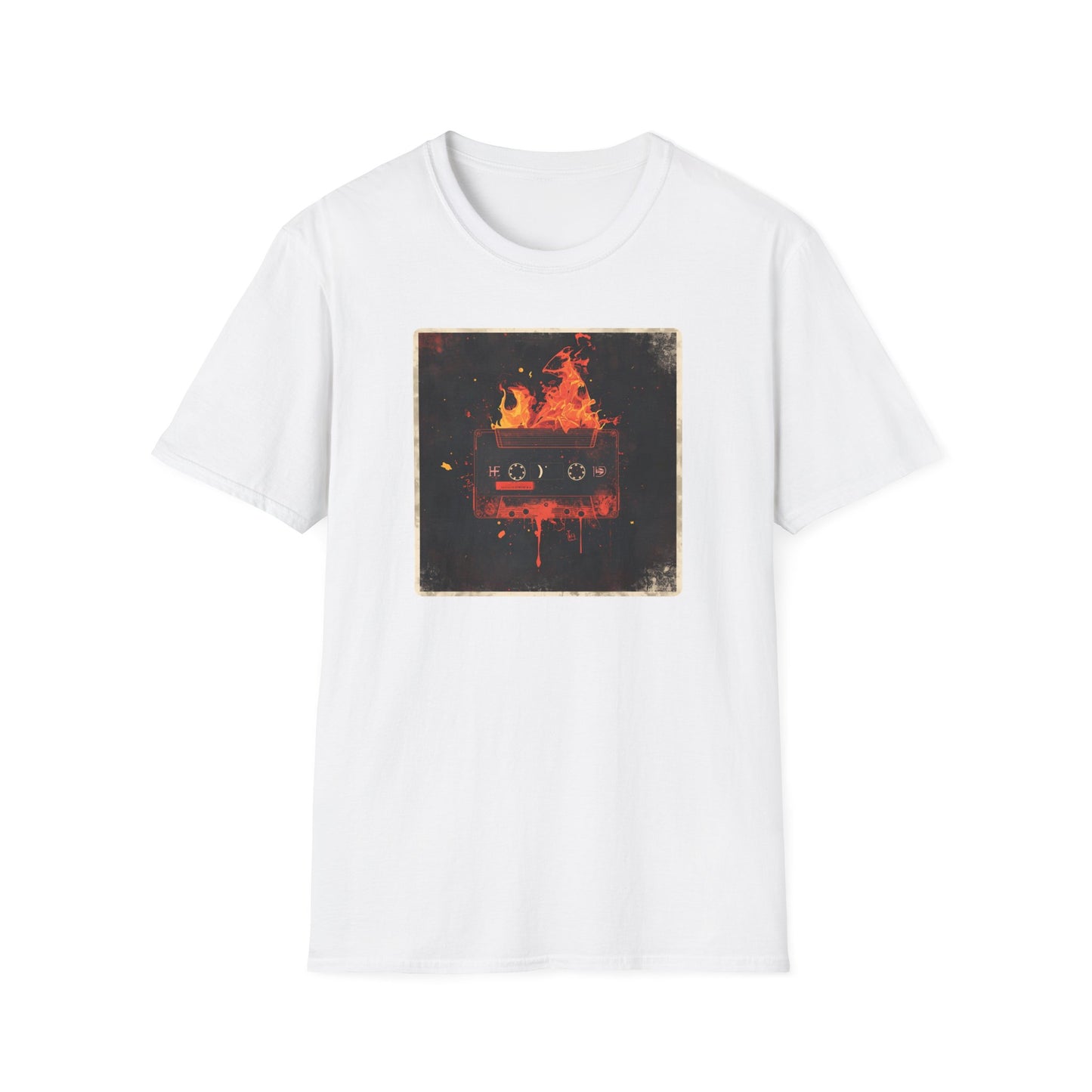 Burning Mixtape Memories - Vintage Cassette Fire T-Shirt