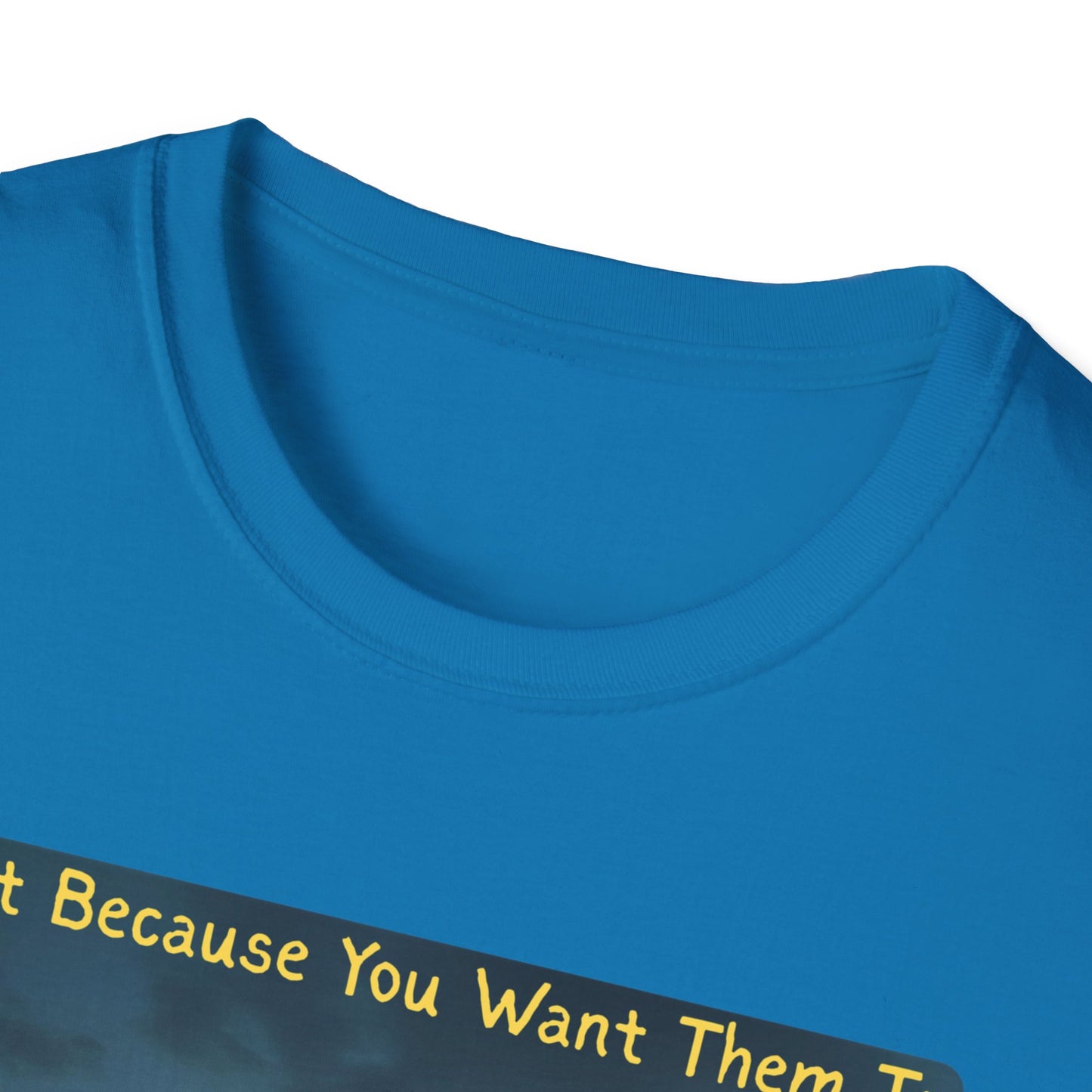 Just Because You Want Them To Dosen't Mean They Will Take You UFO T-Shirt in Sapphire - Neckline
