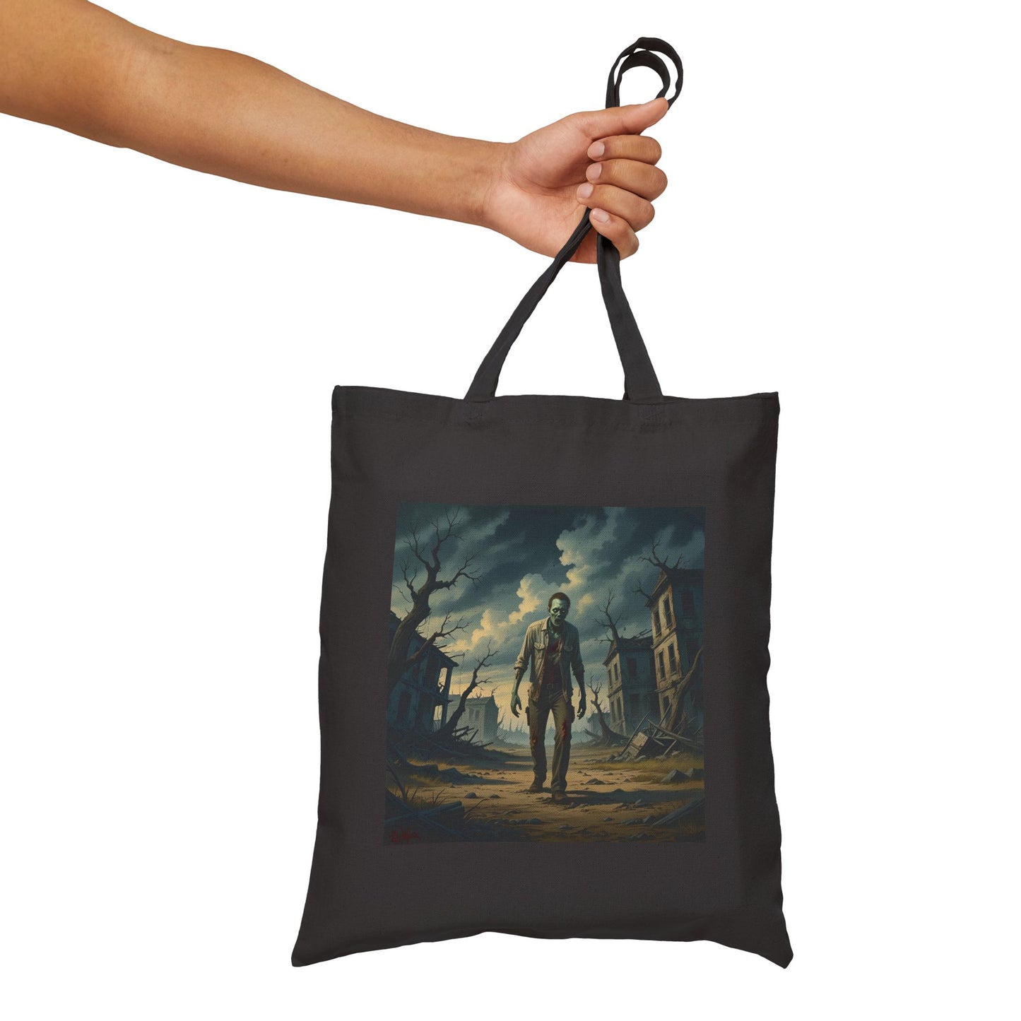 Last Man Standing – Zombie Wasteland Tote Bag in Black