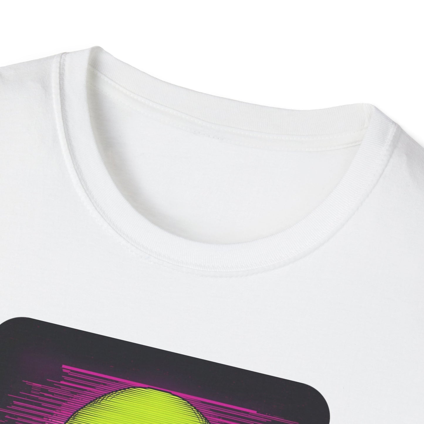 Game Over Retro Gamer Tee - Pixellated Skull in White - Neckline