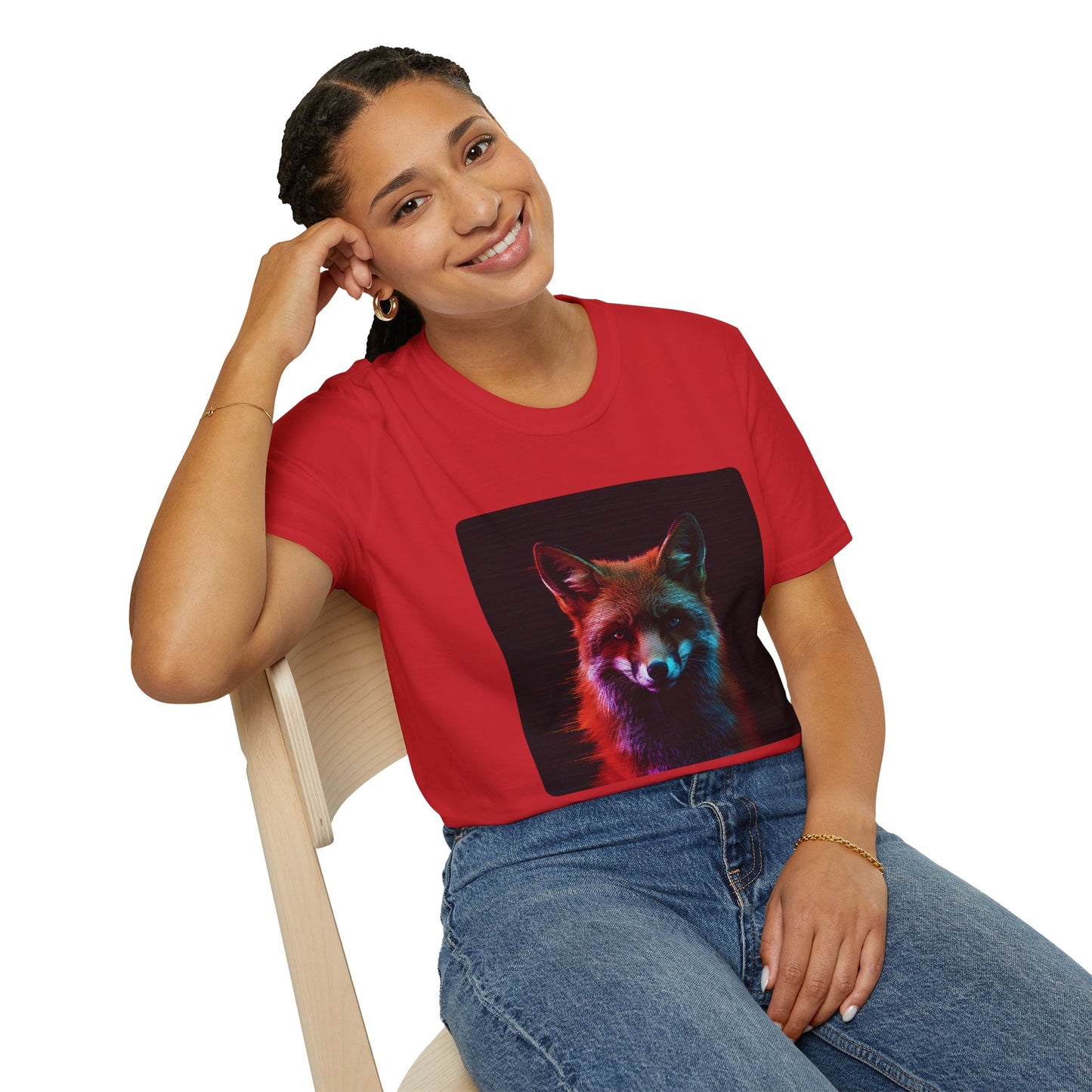 Pixel Fade – Glitched Fox Static Tee