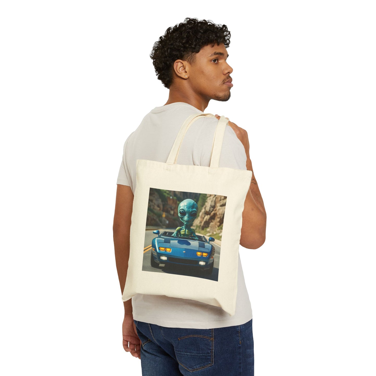 Life is a Highway, Road Trip Tote Bag in Natural