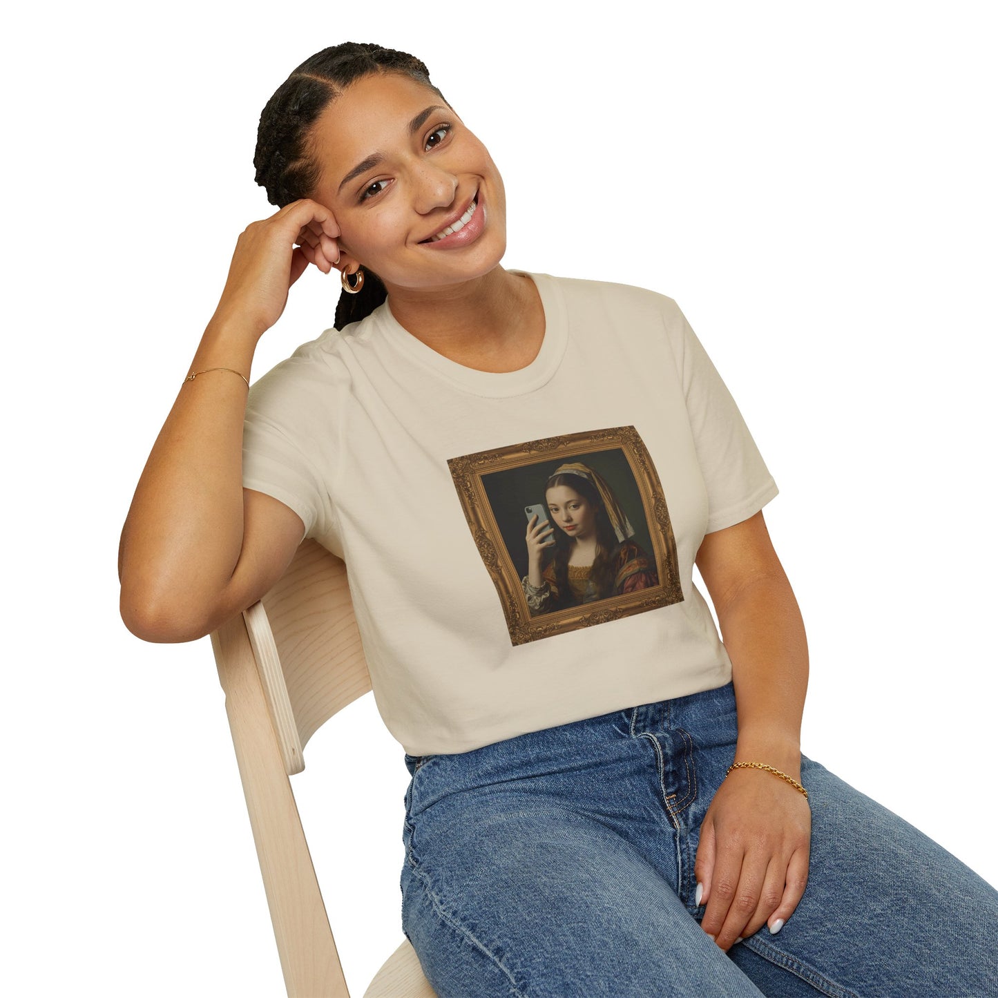 Renaissance Selfie T-Shirt – Classical Art Parody with Modern Twist