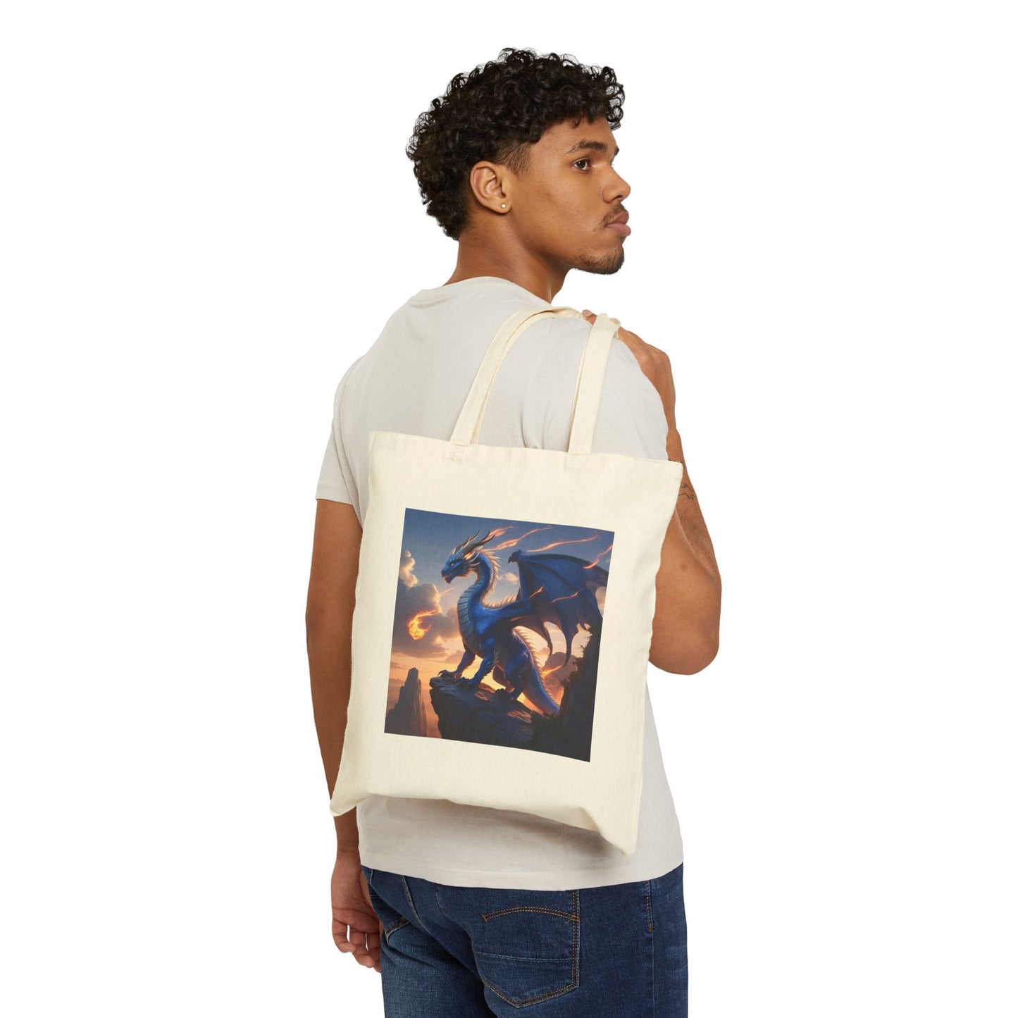 Twilight Watcher – The Purple Dragon Tote Bag in Natural