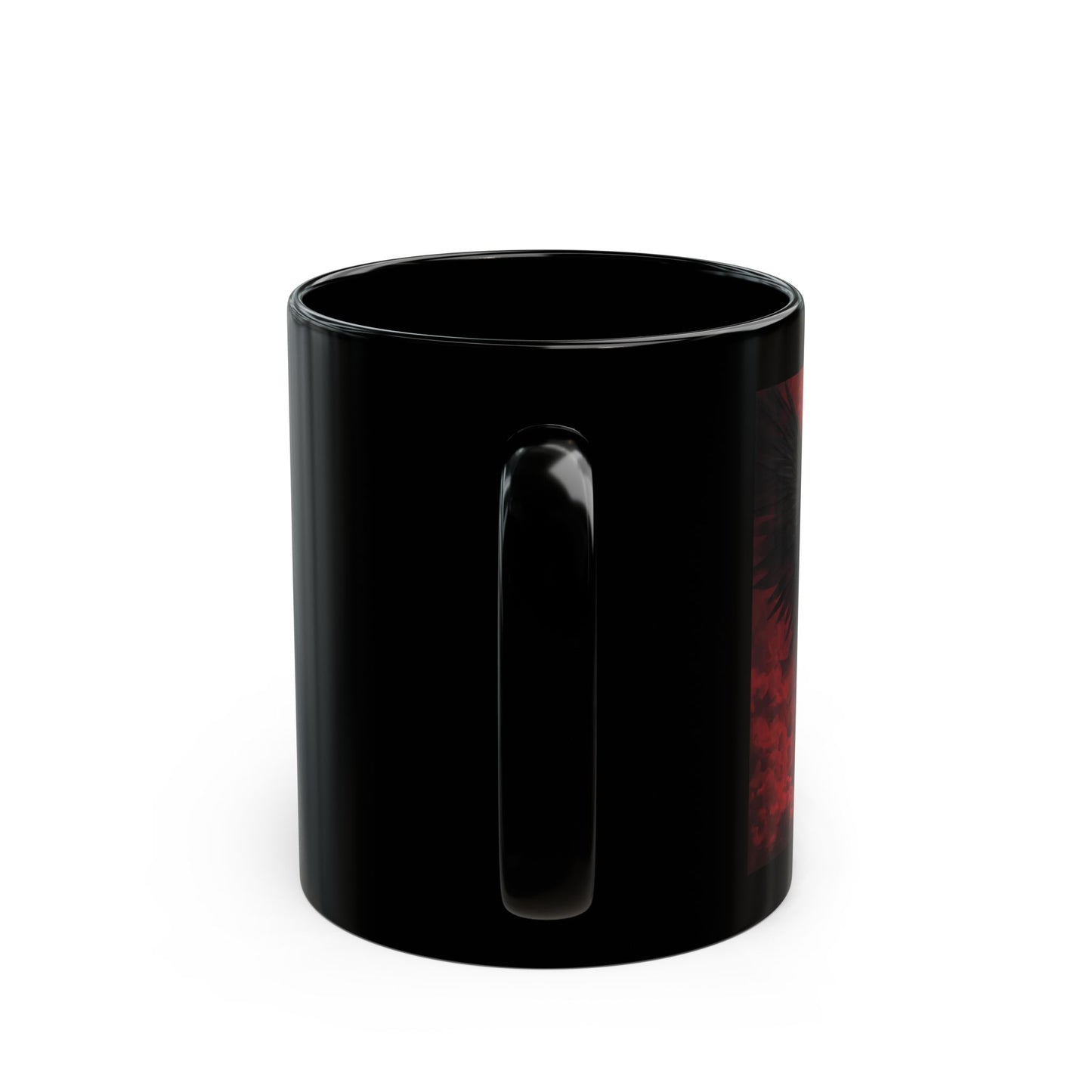 Lilith - First Light of Rebellion Mug - side view - Black mug with image of Lilith