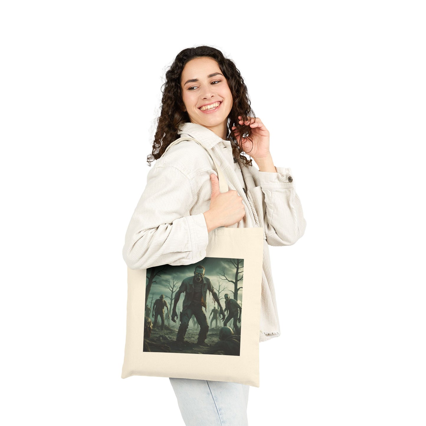 Forest of the Fallen – Zombie Inferno Tote Bag in Natural