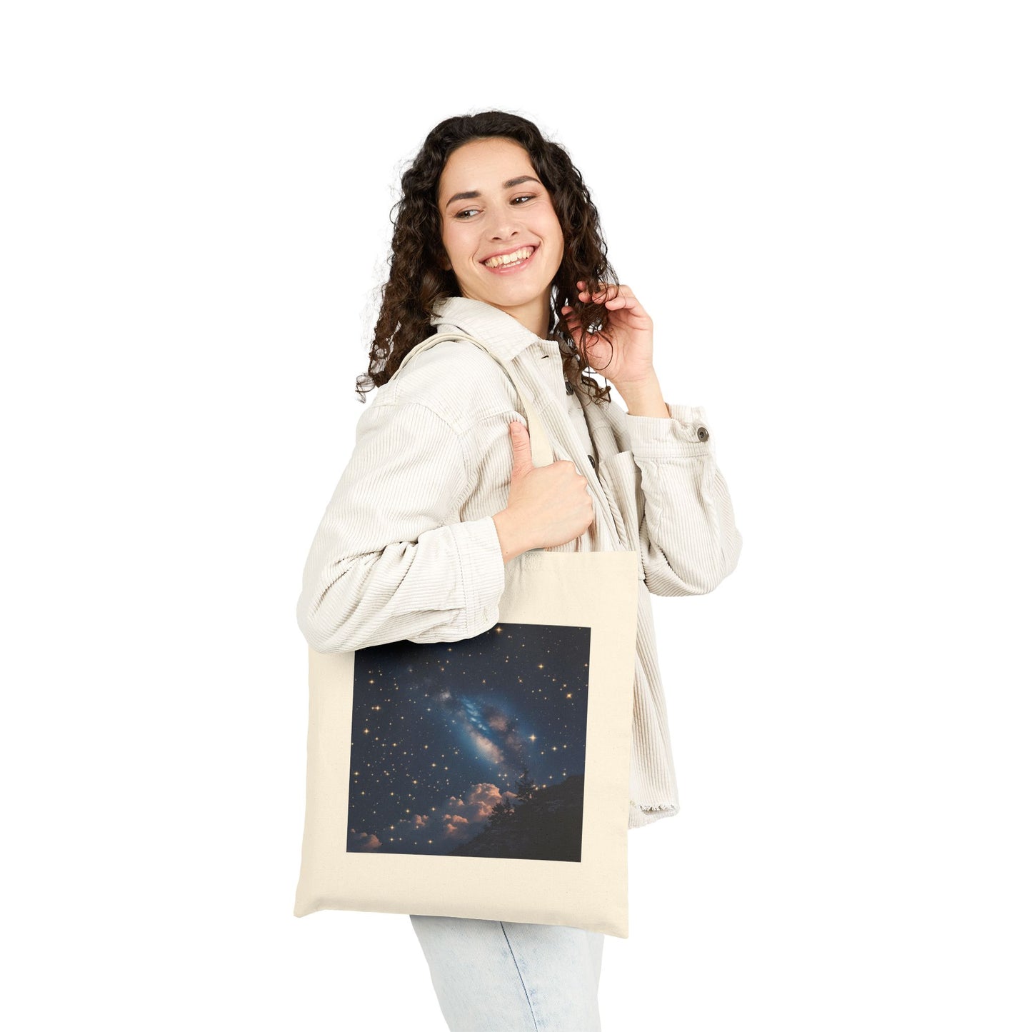 Celestial Calm Canvas Tote Bag in Neutral
