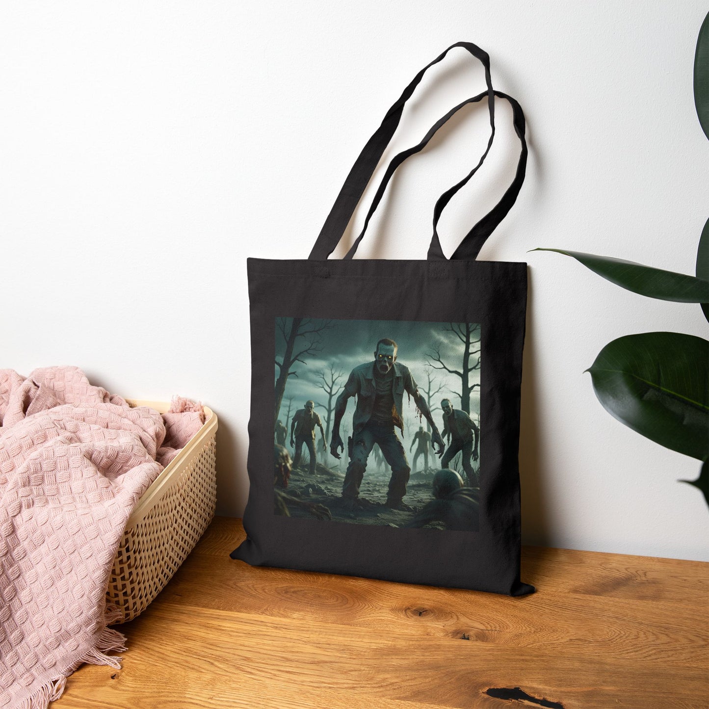 Forest of the Fallen – Zombie Inferno Tote Bag in Black