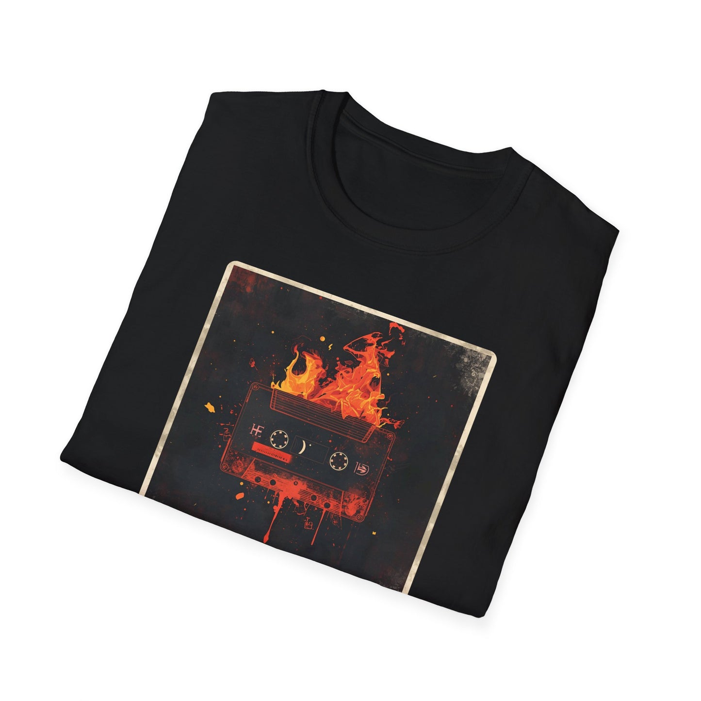Burning Mixtape Memories - Vintage Cassette Fire T-Shirt