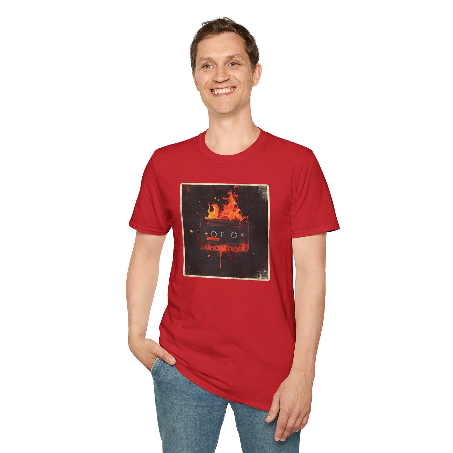 Burning Mixtape Memories - Vintage Cassette Fire T-Shirt