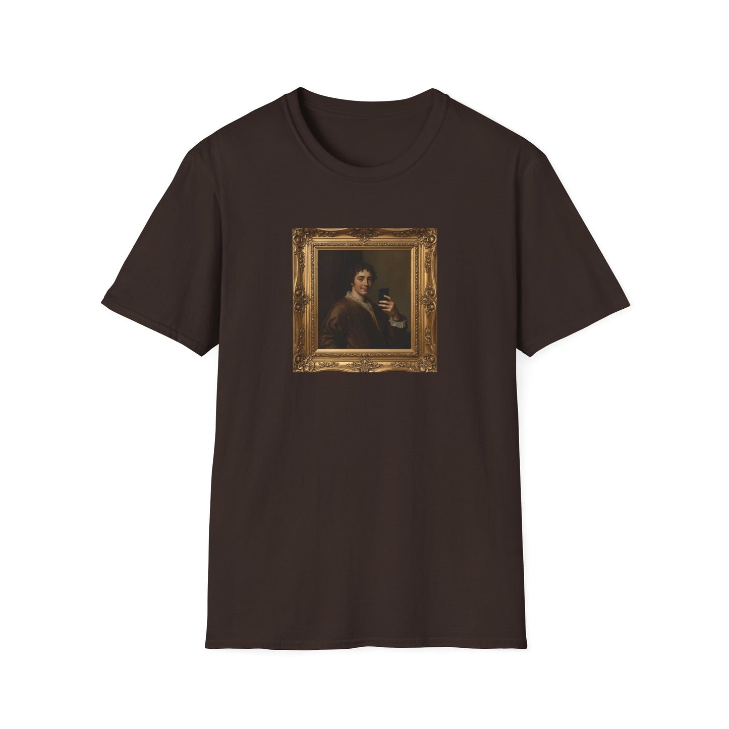 Renaissance Nobleman Selfie T-Shirt – Classical Art Parody with Modern Twist