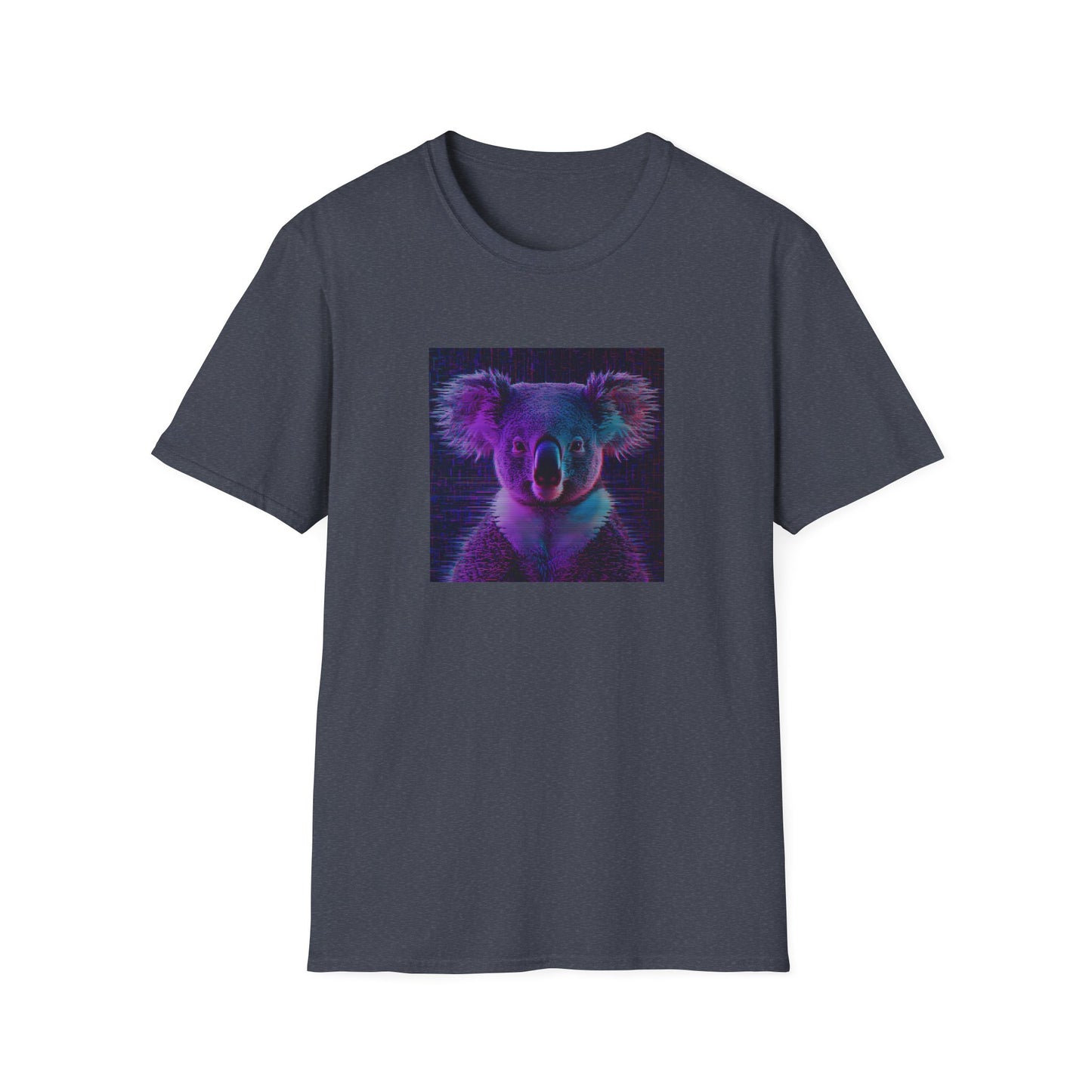 Pixellated Koala — Pixel Down Under Retro Gamer Tee in Heather Navy