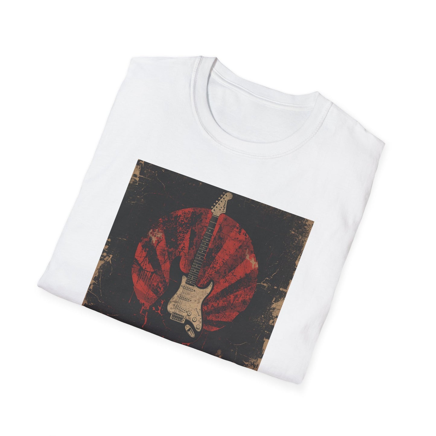 Rise of Sound - Vintage Guitar Sun Tee in White - Folded
