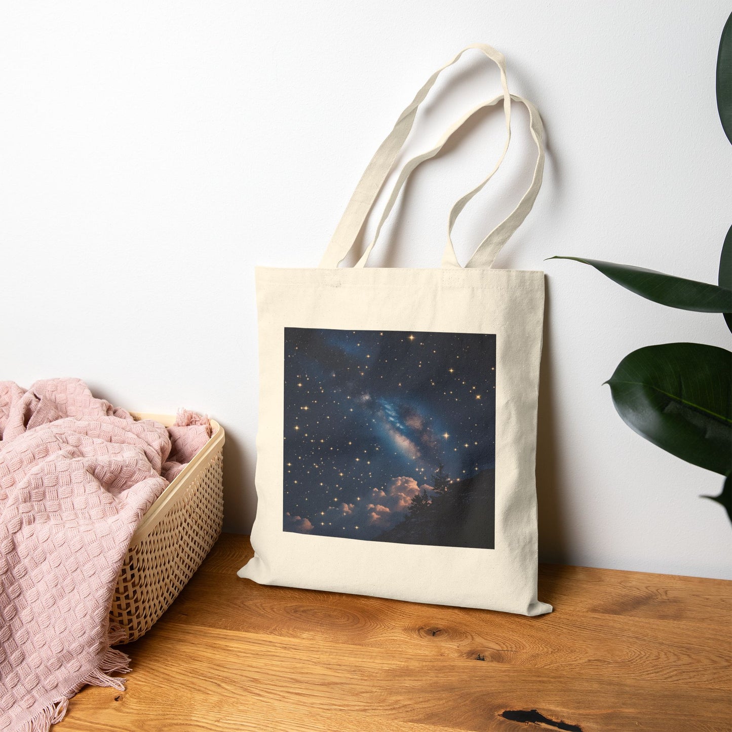 Celestial Calm Canvas Tote Bag in Neutral