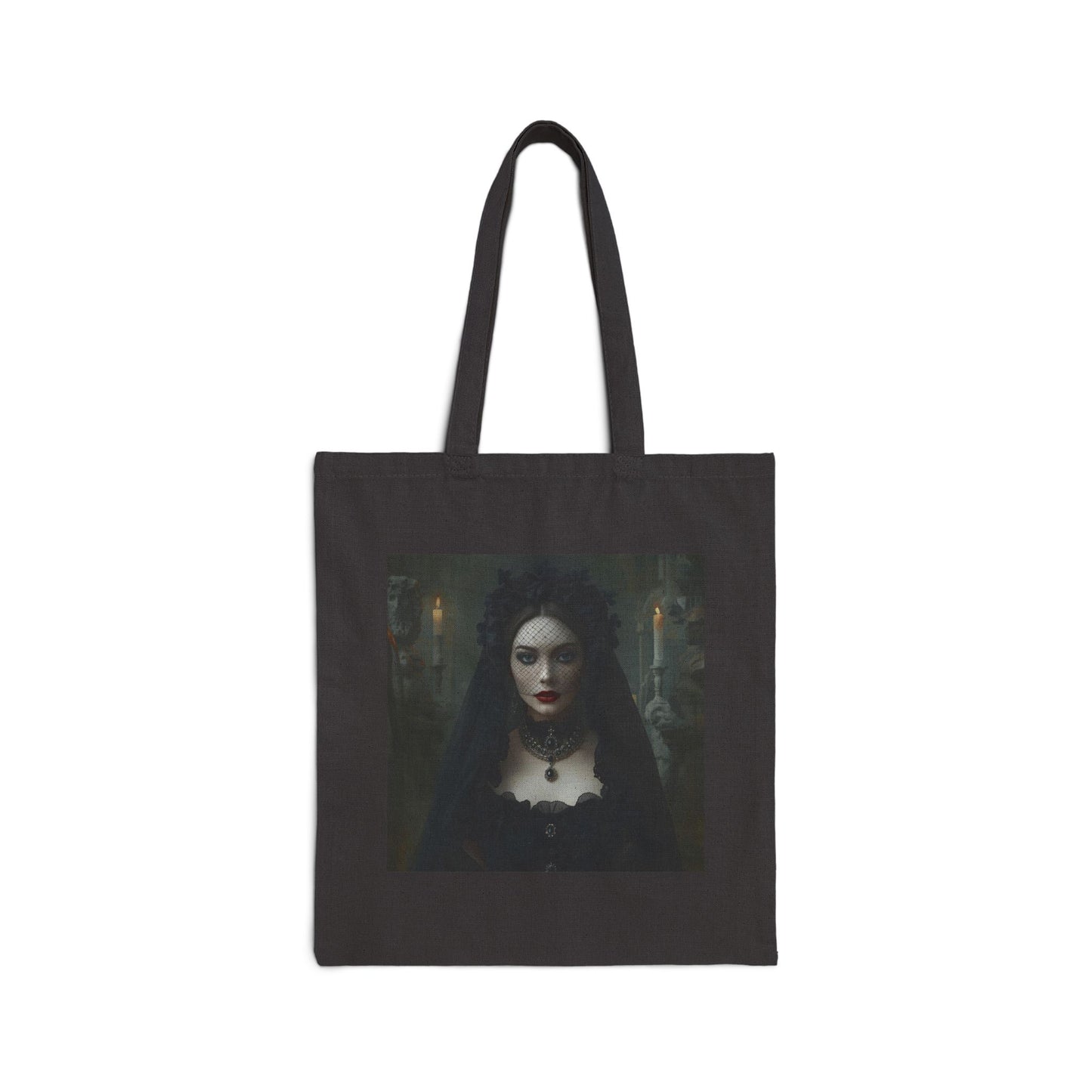 Veil of Mourning Cotton Canvas Tote Bag in Black