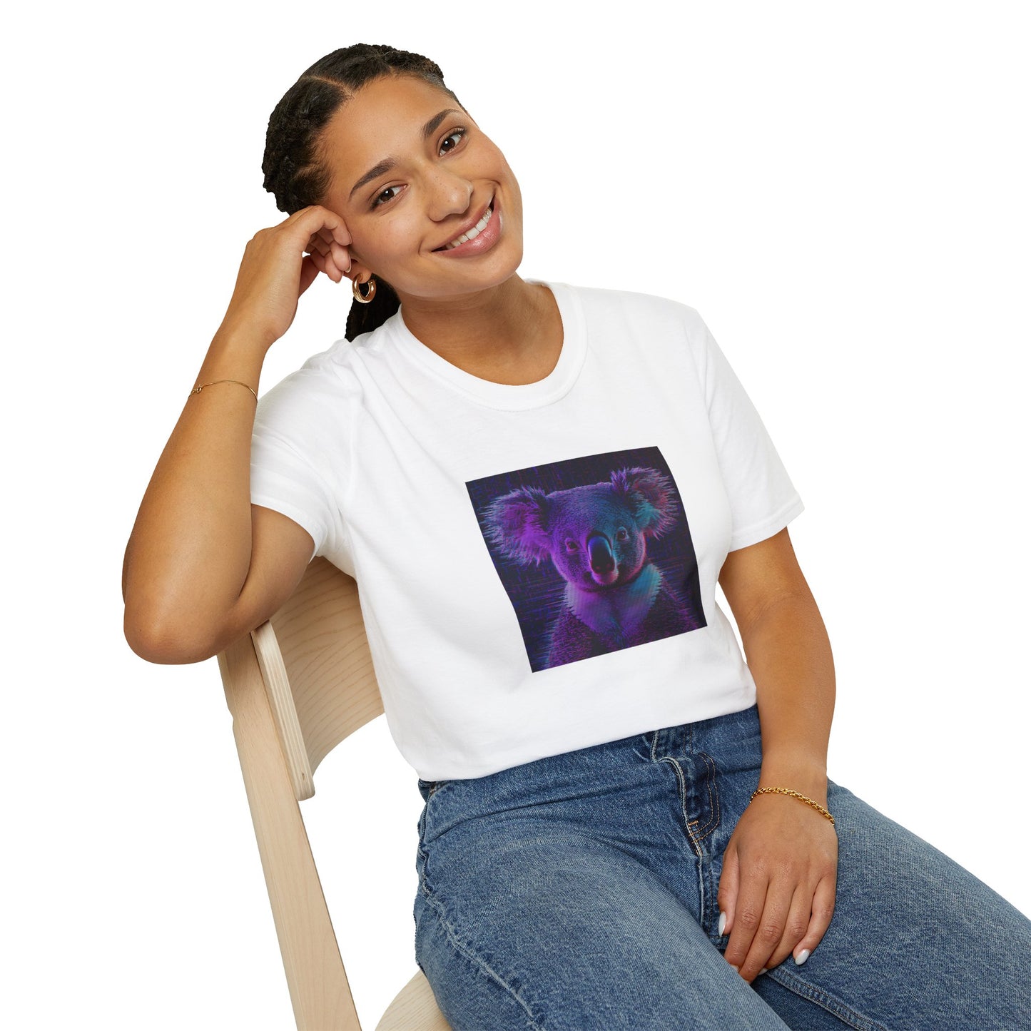Pixellated Koala — Pixel Down Under Retro Gamer Tee in White