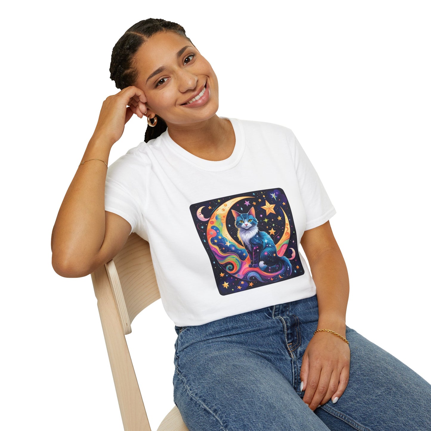 Psychedelic Moon Cat T-Shirt
