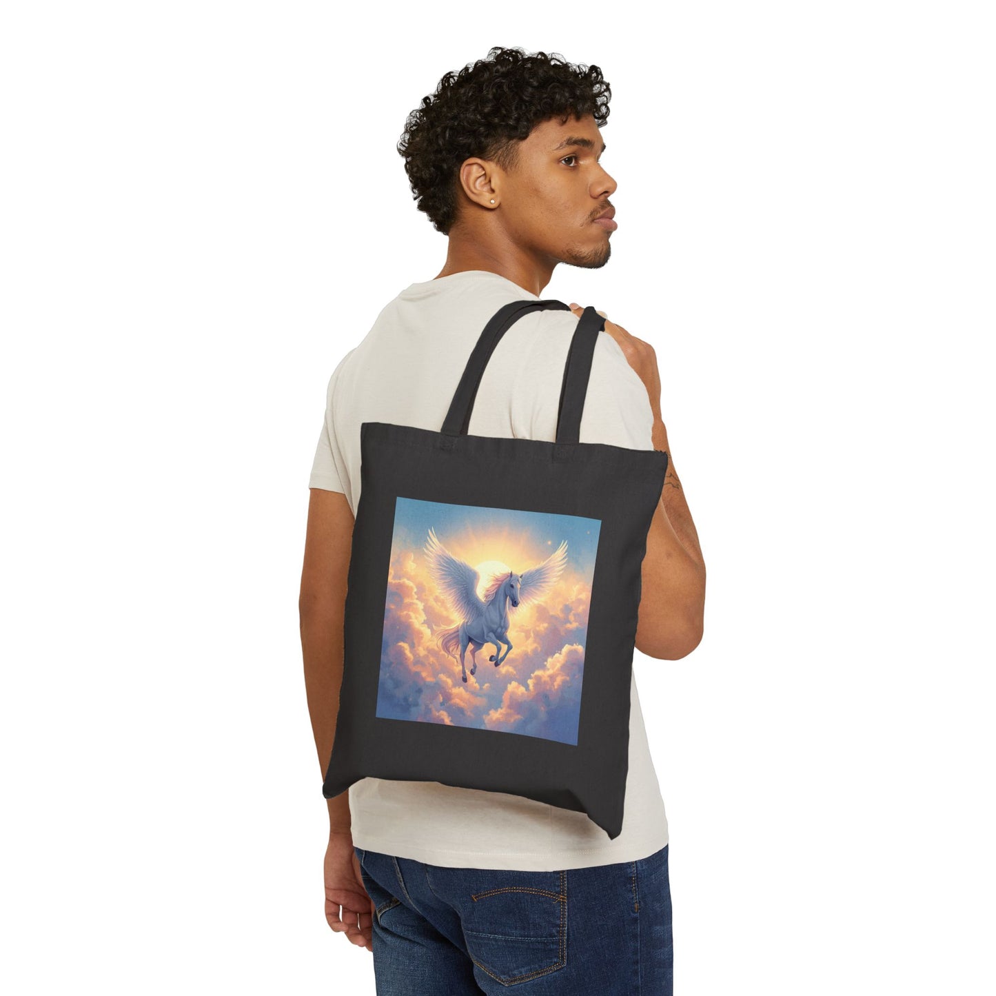 Pegasus Ascending Tote Bag in Black