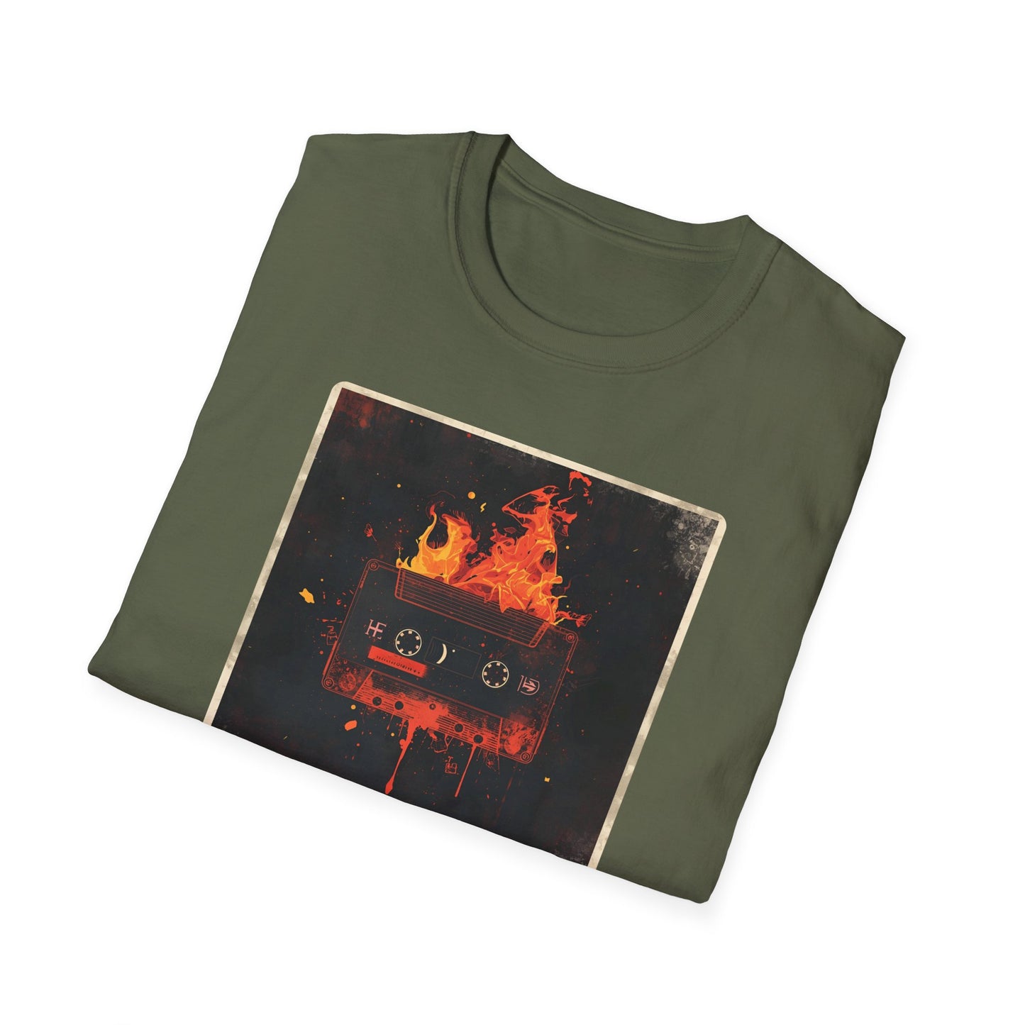 Burning Mixtape Memories - Vintage Cassette Fire T-Shirt