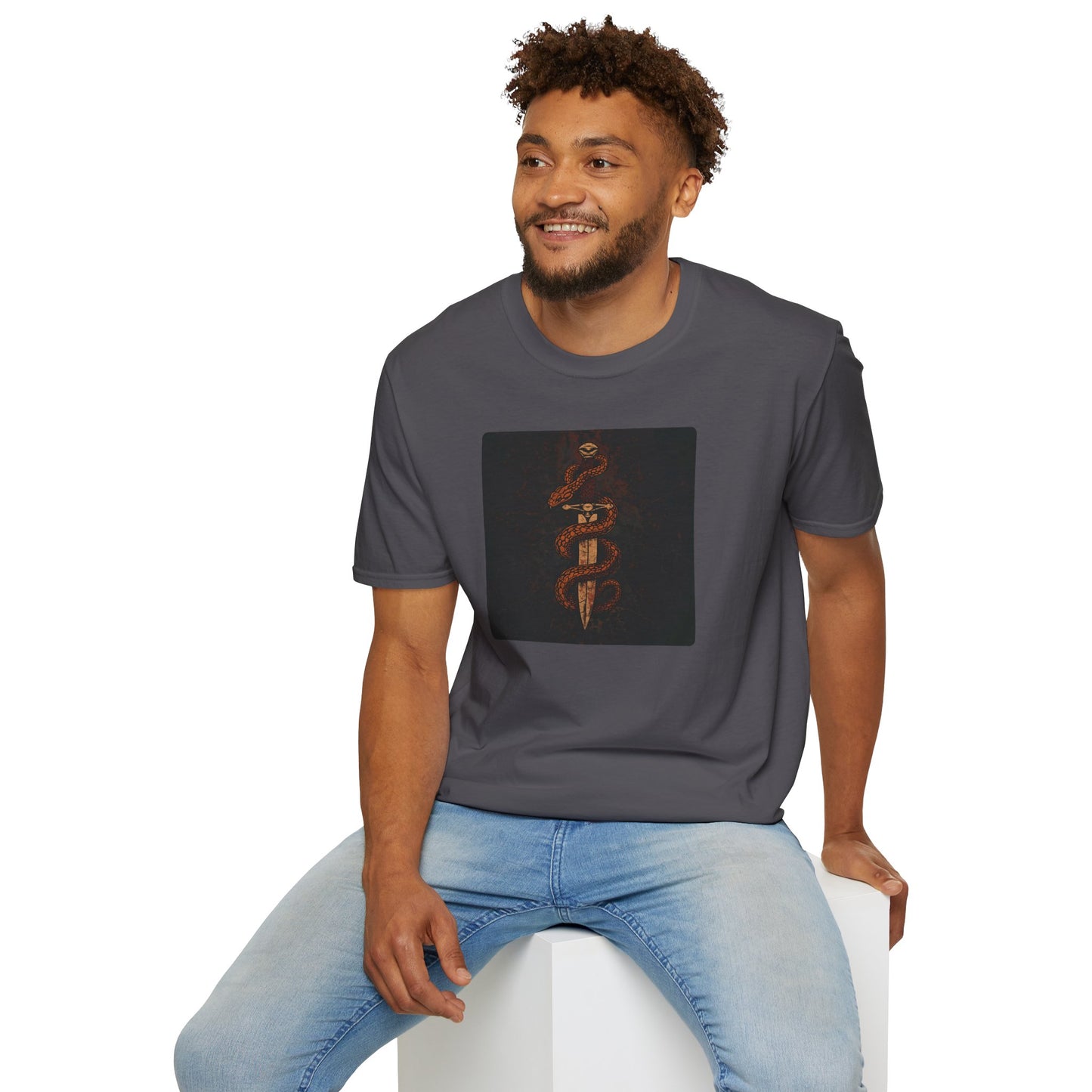 Venom & Virtue T-Shirt — Gothic Snake and Dagger