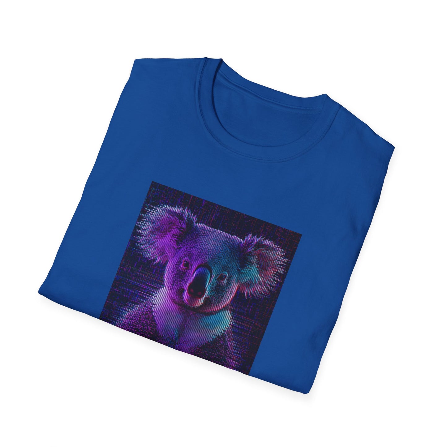 Pixellated Koala — Pixel Down Under Retro Gamer Tee in Royal - Folded