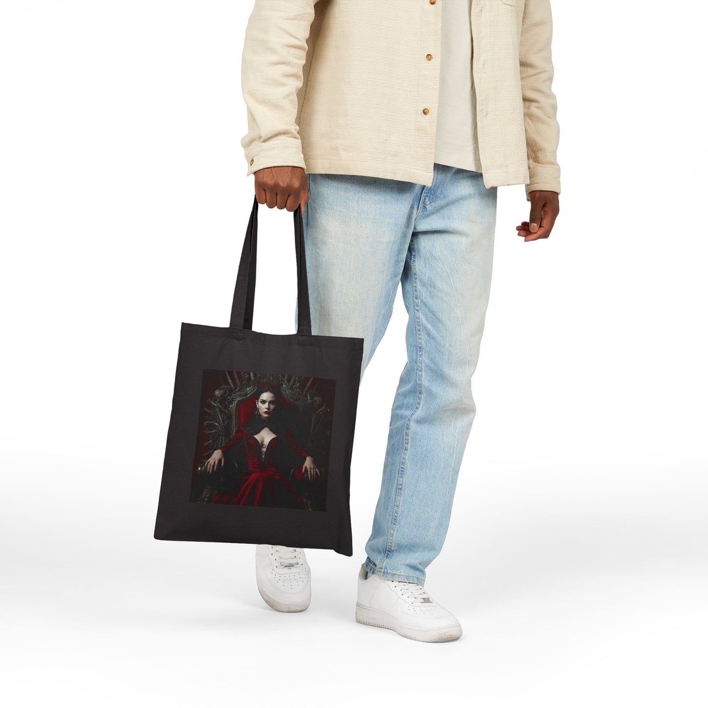 Crimson Dominion - Canvas Tote Bag in Black