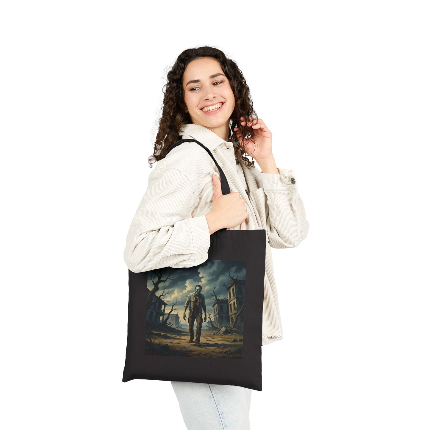 Last Man Standing – Zombie Wasteland Tote Bag in Black