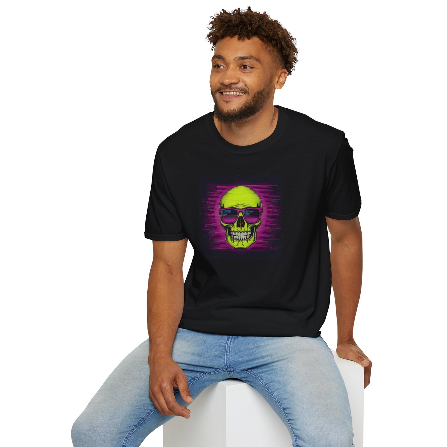Game Over Retro Gamer Tee - Pixellated Skull in Black