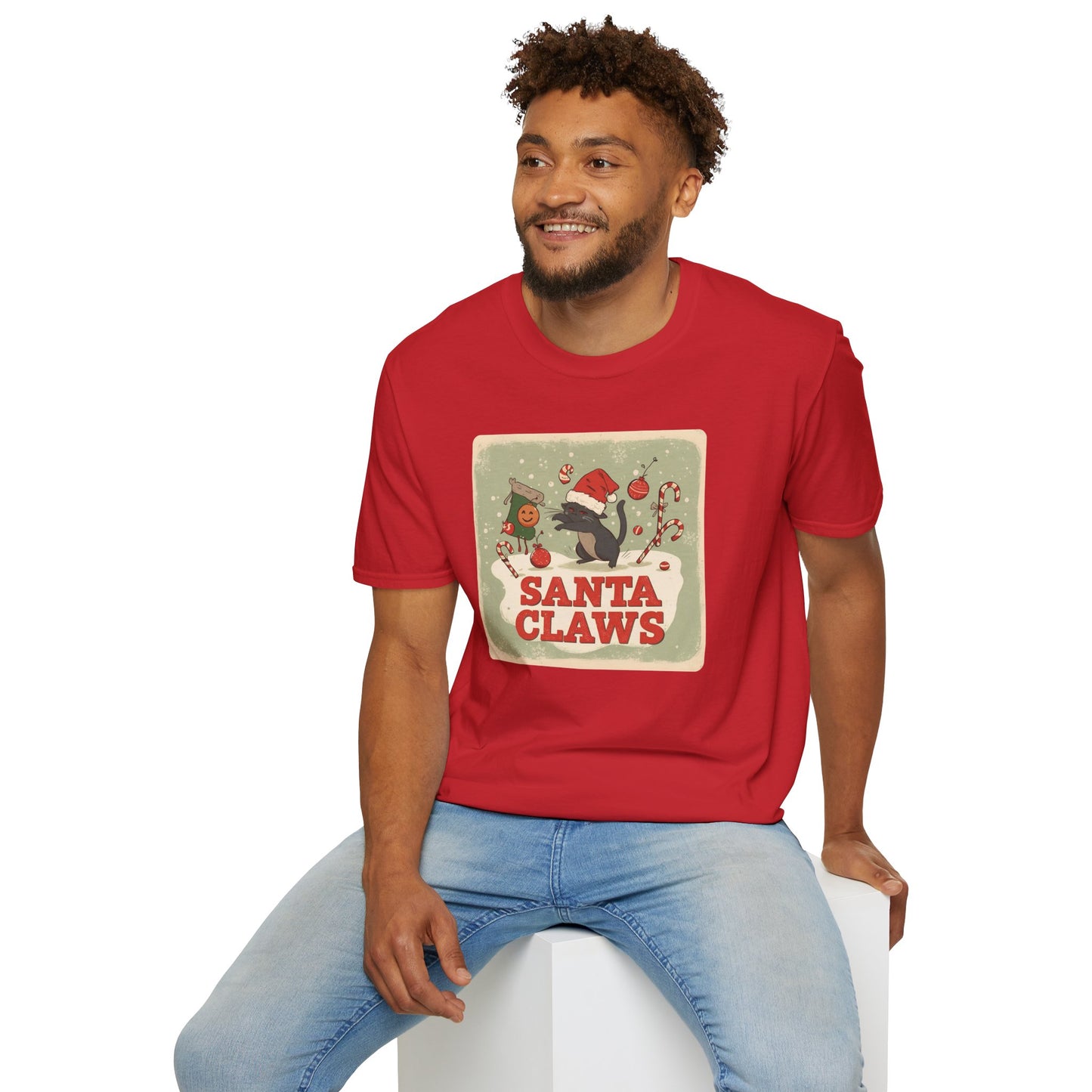 Santa Claws Festive T-Shirt in Red