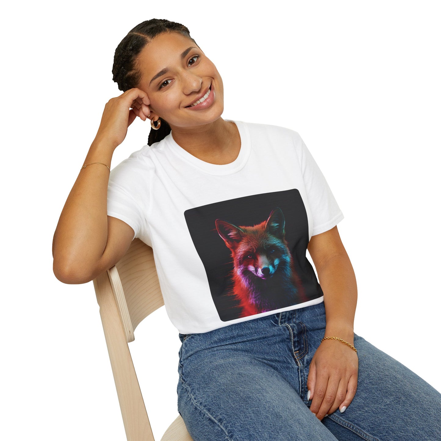 Pixel Fade – Glitched Fox Static Tee