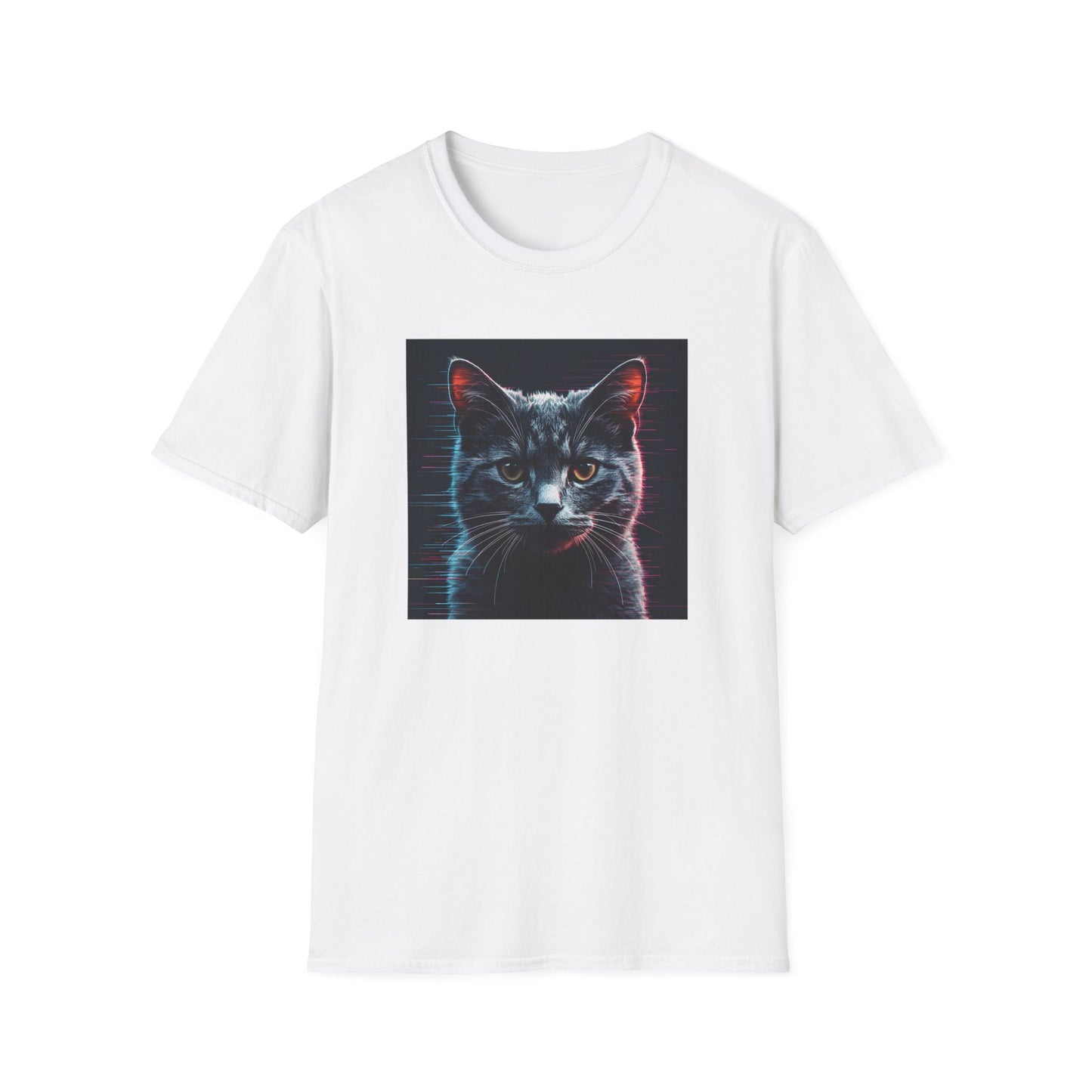 Pixellated Cat - Retro Meow Mode T-Shirt in White