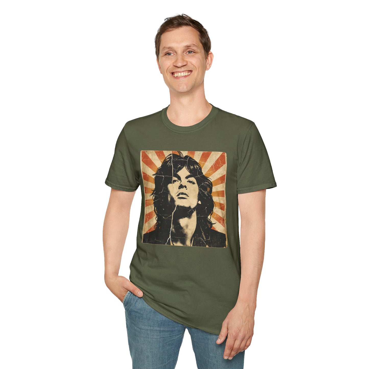 Vintage Rock Legend T-Shirt — Retro Music Icon Headshot Tee