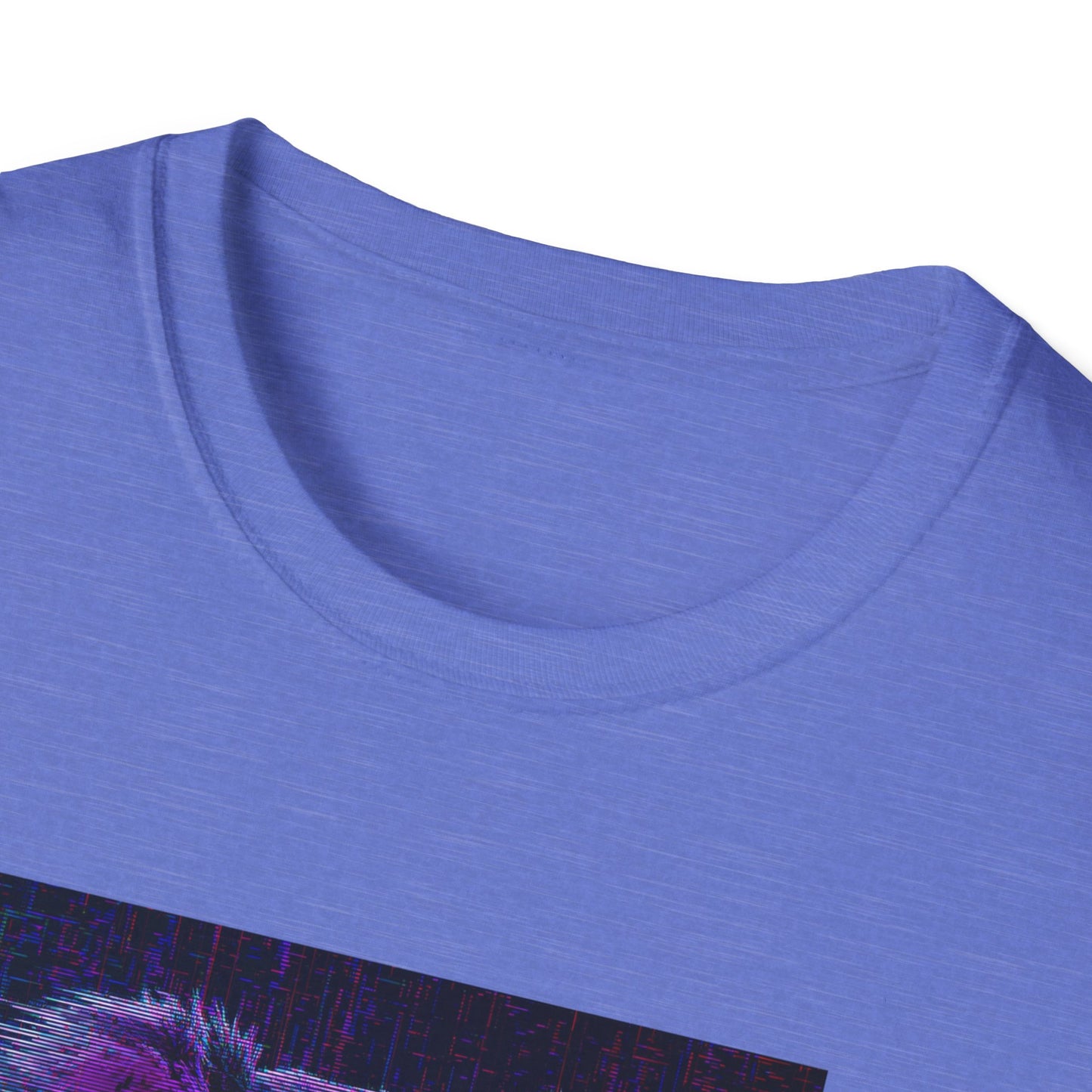 Pixellated Koala — Pixel Down Under Retro Gamer Tee in Heather Royal - Neckline