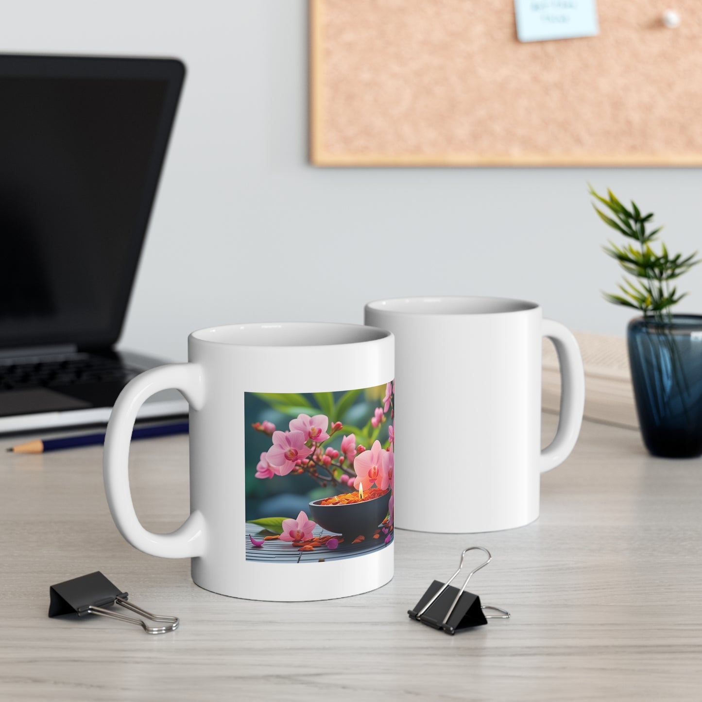 Candle Blossom Serenity – Zen Candle Mug - front and back view