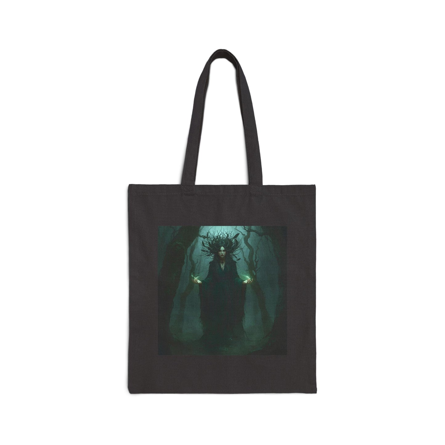 Forest Hex - Canvas Tote Bag in Black
