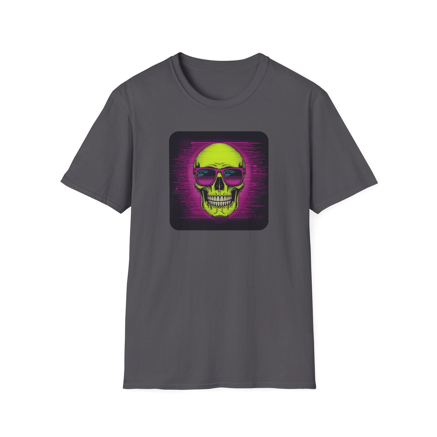 Game Over Retro Gamer Tee - Pixellated Skull in Charcoal