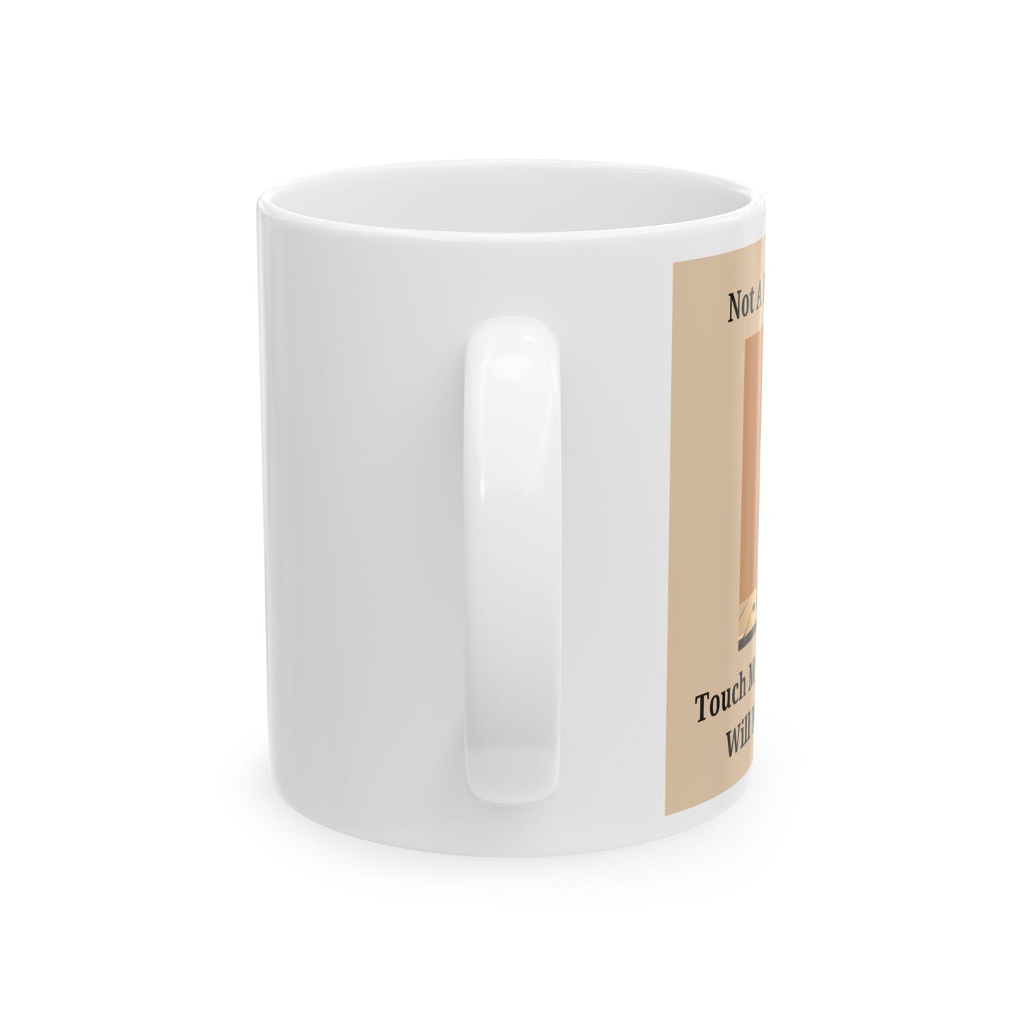 Not a Morning Person Mug - Side View - White mug with image and text
