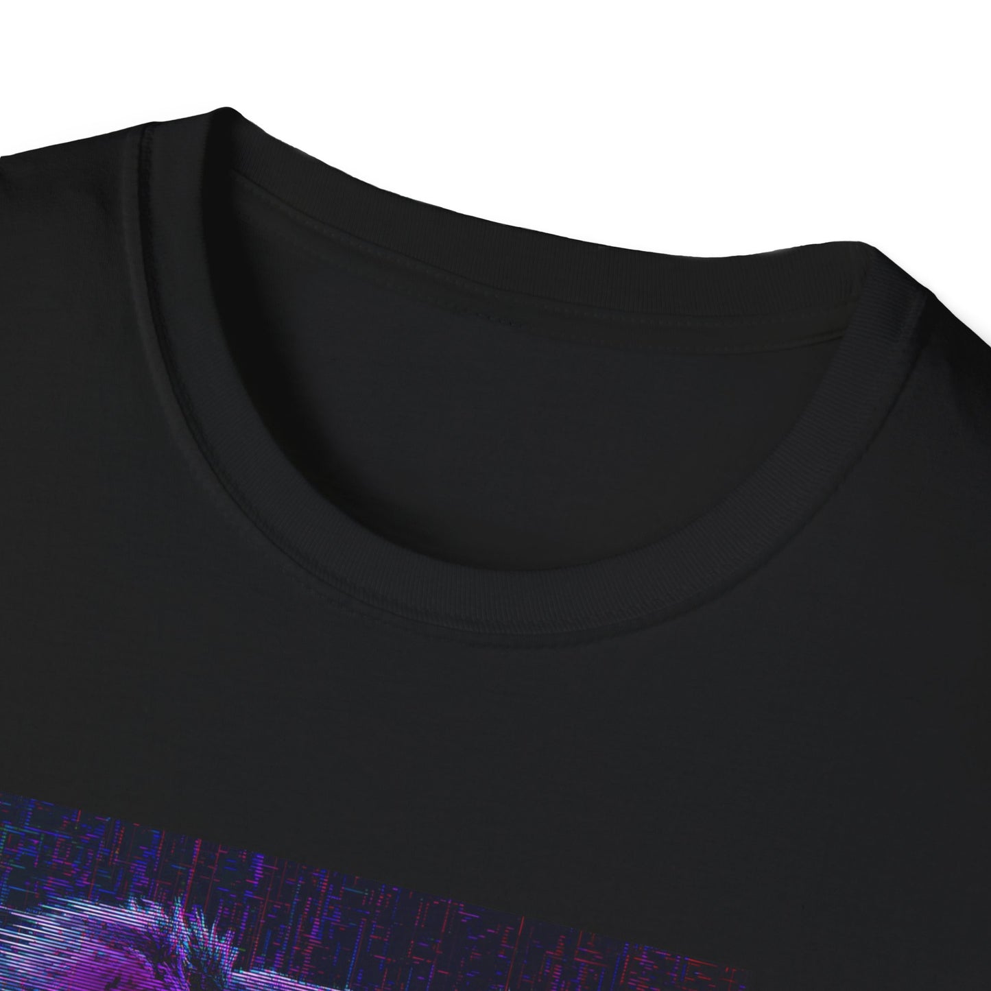 Pixellated Koala — Pixel Down Under Retro Gamer Tee in Black - Neckline