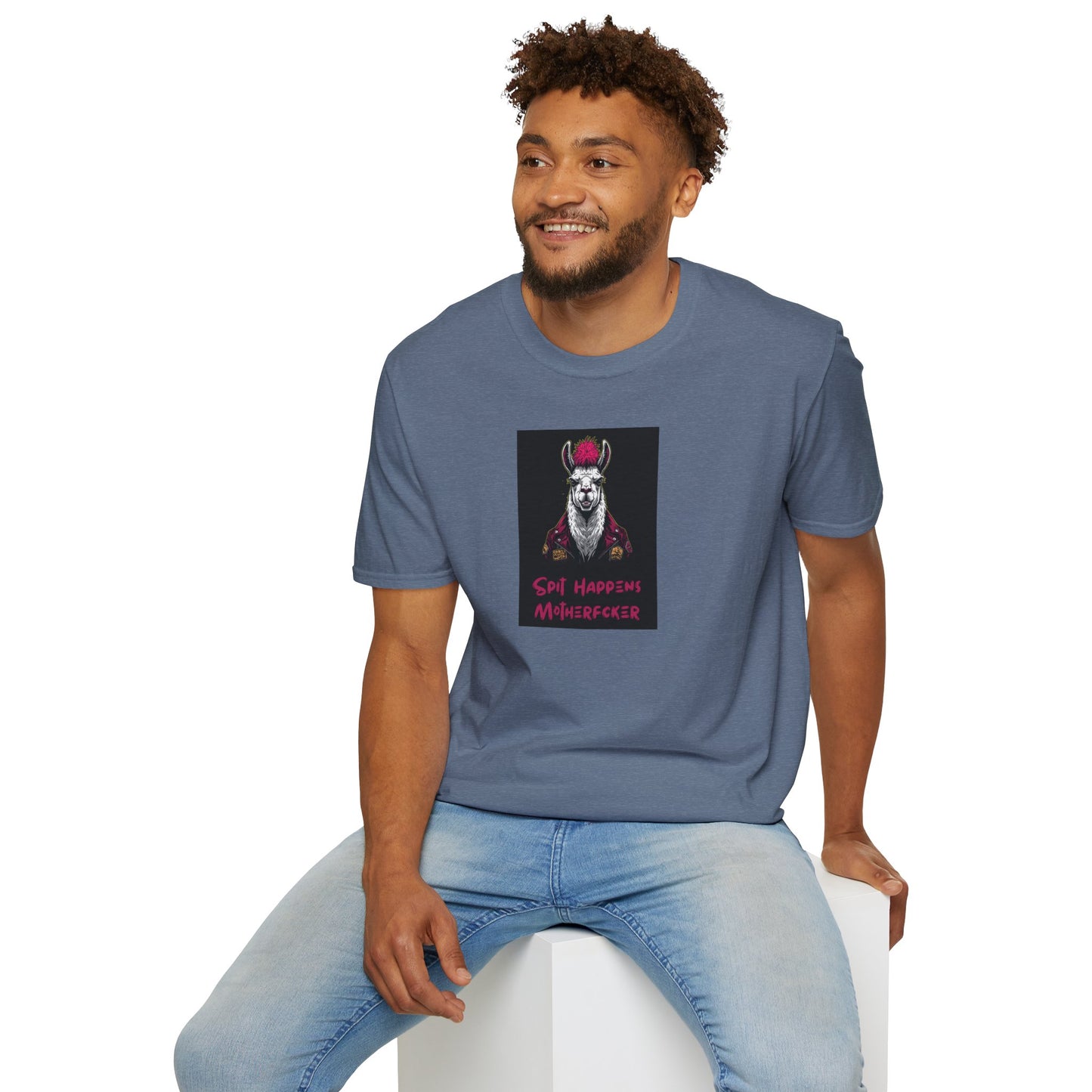 Spit Happens, Motherfcker T-Shirt – Grungy Punk Llama Street Art Tee