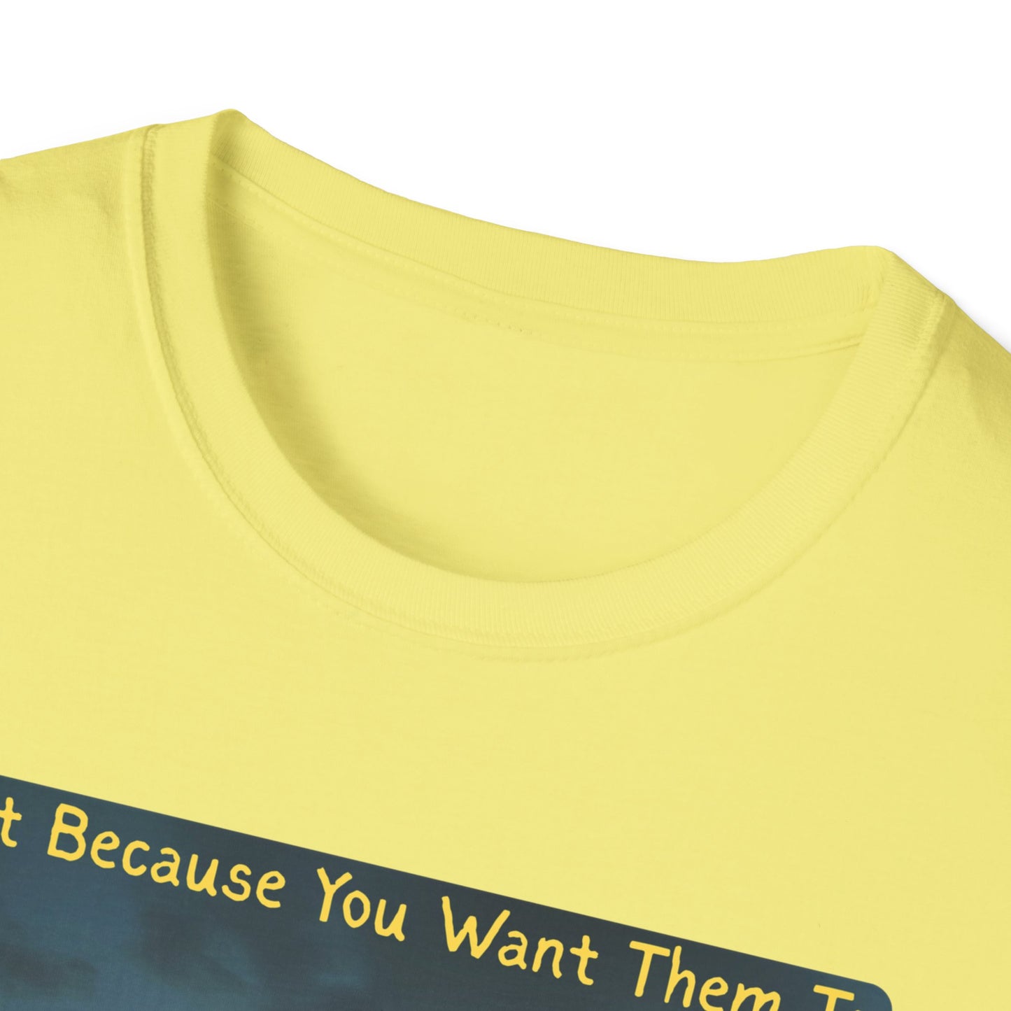 Just Because You Want Them To Dosen't Mean They Will Take You UFO T-Shirt in Cornsilk - Neckline