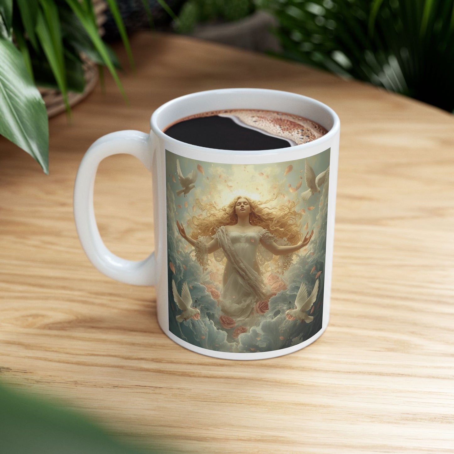 Aphrodite – Goddess of Love and Beauty Mug - white mug with image of Aphrodite