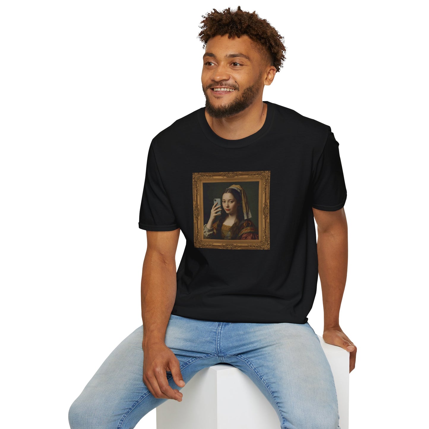 Renaissance Selfie T-Shirt – Classical Art Parody with Modern Twist