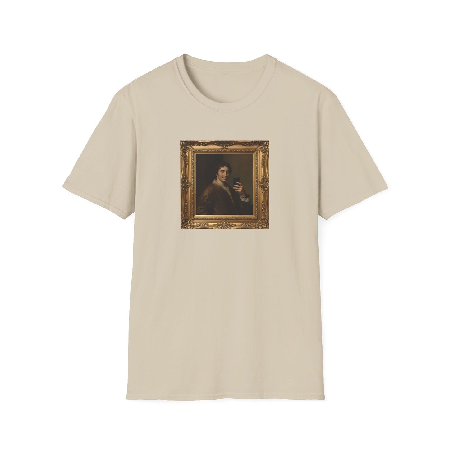 Renaissance Nobleman Selfie T-Shirt – Classical Art Parody with Modern Twist